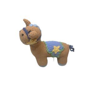 NWT Pebble Knitted Knit Horse Plush Rattle